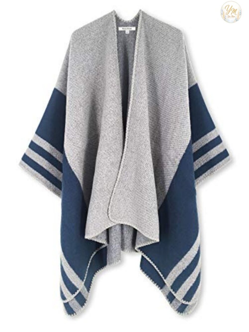 100% Acrylic Plaid Shawl Wrap Open Front Poncho Cape Fall Winter